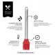 Pincel De Silicone 25,5cm Vermelho Com Cabo Inox Mimo Style